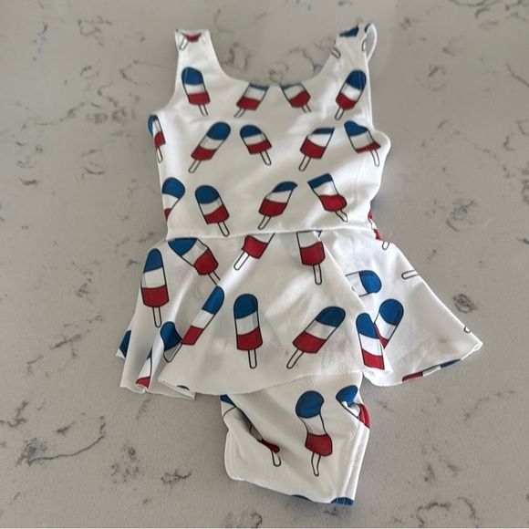 monica and andy Other - Monica and Andy Ruffle Skirt Swimsuit Ice Bomb Pop America Patriotic 2T